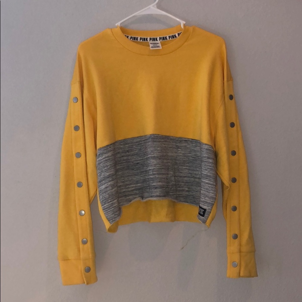 Cropped Yellow + Gray Sweater